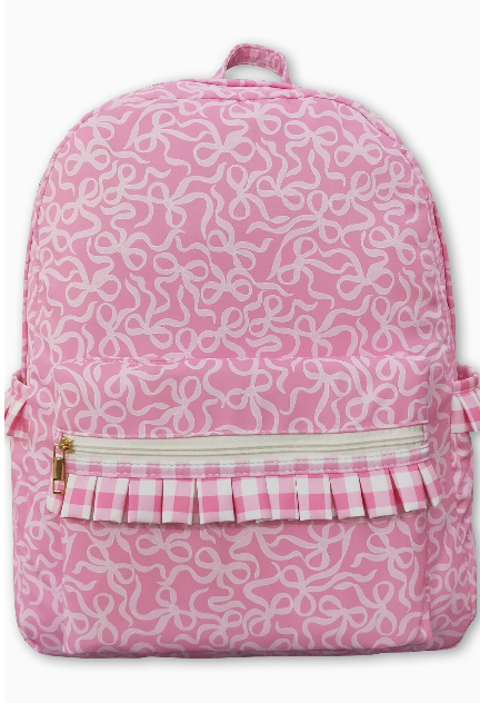 Pink Bows Plaid Ruffle Baby Girls Backpacks