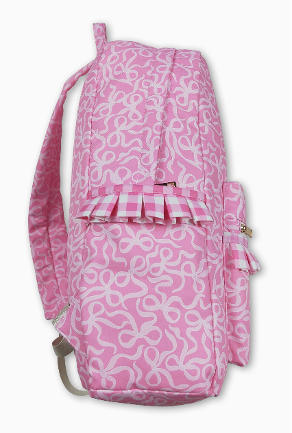 Pink Bows Plaid Ruffle Baby Girls Backpacks
