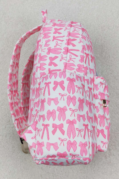 Pink Bow Children Girls Back To School Backpack