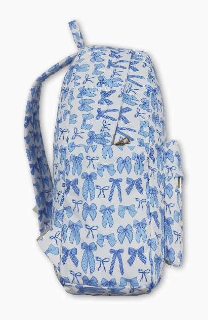 Light Blue Bow Kids Girls Backpack