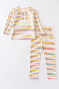 Multicolored Stripe Bamboo Pajamas